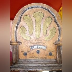 Antique Radio Wooden Piggy Bank